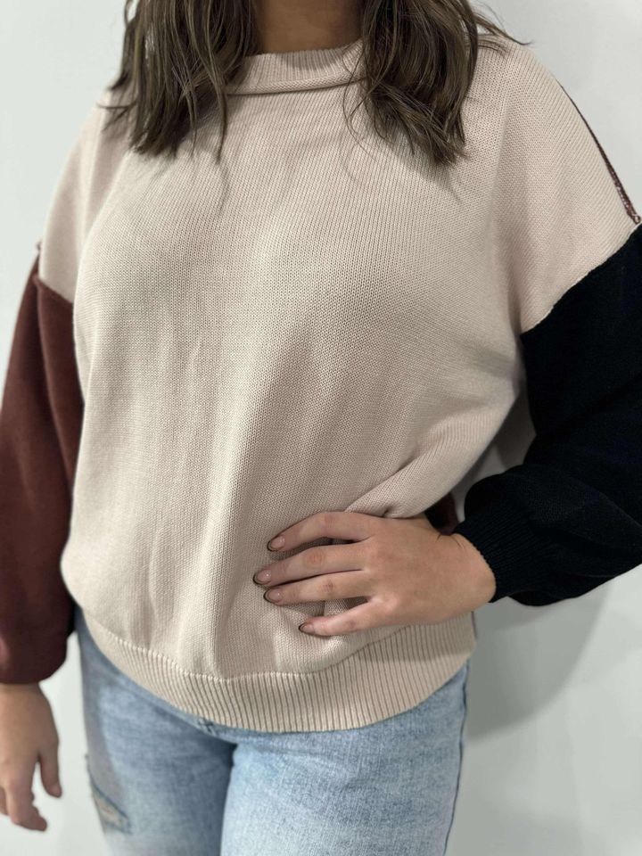 Coffee Colorblock Sweater