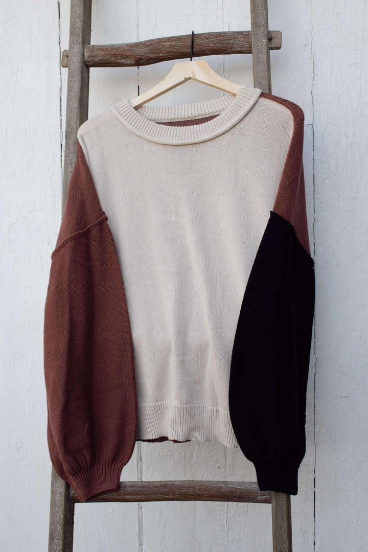 Coffee Colorblock Sweater