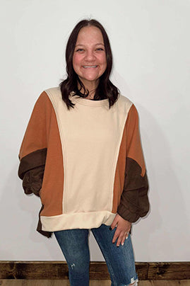 Beige Oversized Color-block